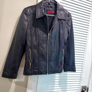 black classic leather jacket